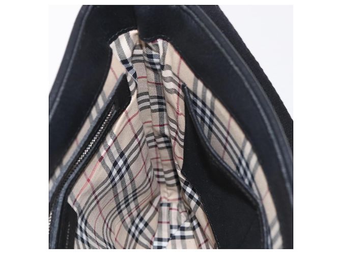 BURBERRY Schultertasche aus Leder Schwarz Silber Auth hk4156A - Ansicht 21
