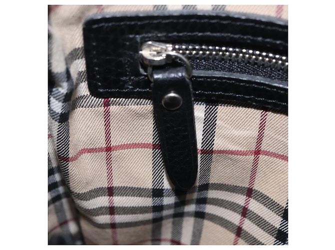 BURBERRY Schultertasche aus Leder Schwarz Silber Auth hk4156A - Ansicht 23