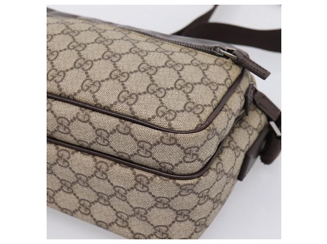 Borsa a Tracolla GUCCI GG Supreme PVC Beige Silver 114531 Auth 206613 Argento - vista 14