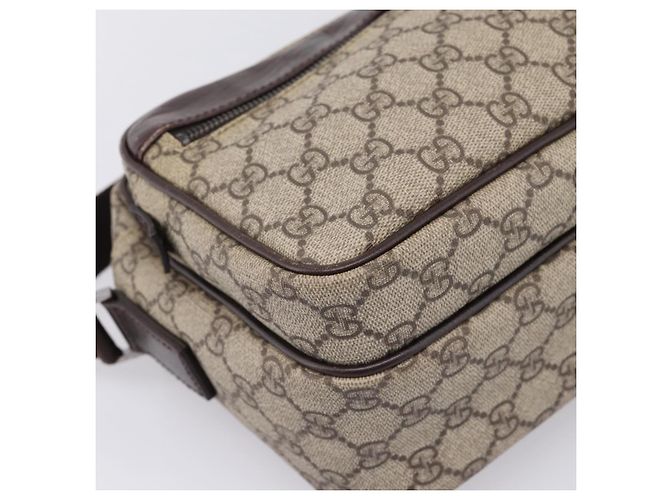 Borsa a Tracolla GUCCI GG Supreme PVC Beige Silver 114531 Auth 206613 Argento - vista 15