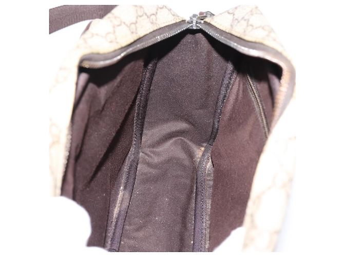 Borsa a Tracolla GUCCI GG Supreme PVC Beige Silver 114531 Auth 206613 Argento - vista 21