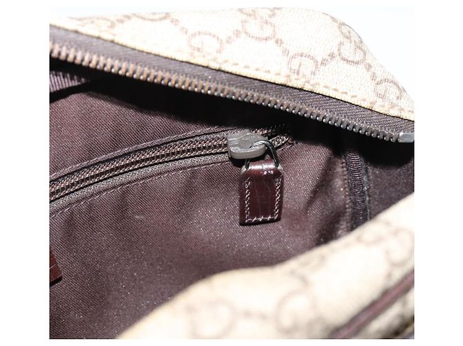 Borsa a Tracolla GUCCI GG Supreme PVC Beige Silver 114531 Auth 206613 Argento - vista 22