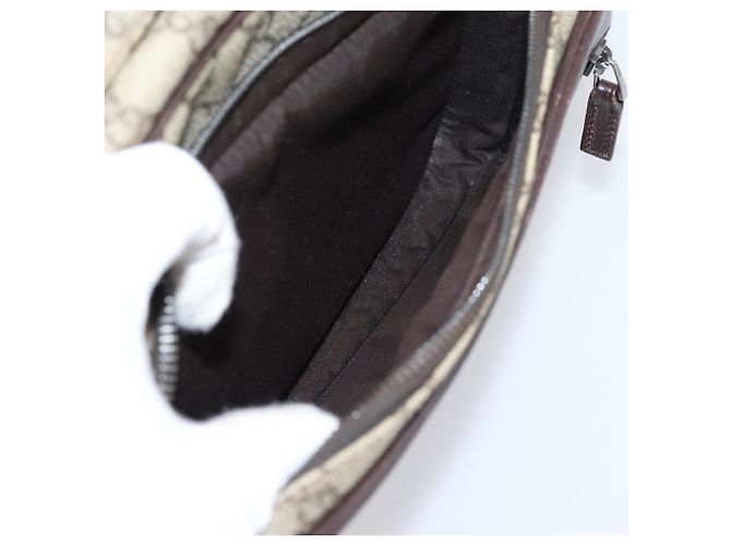Borsa a Tracolla GUCCI GG Supreme PVC Beige Silver 114531 Auth 206613 Argento - vista 24