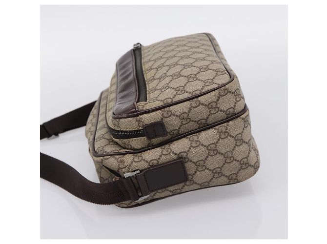 Borsa a Tracolla GUCCI GG Supreme PVC Beige Silver 114531 Auth 206613 Argento - vista 3