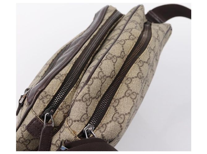 Borsa a Tracolla GUCCI GG Supreme PVC Beige Silver 114531 Auth 206613 Argento - vista 6