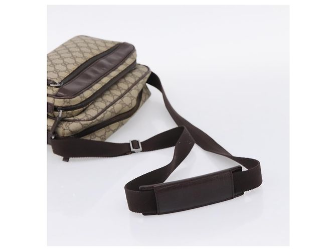Borsa a Tracolla GUCCI GG Supreme PVC Beige Silver 114531 Auth 206613 Argento - vista 7