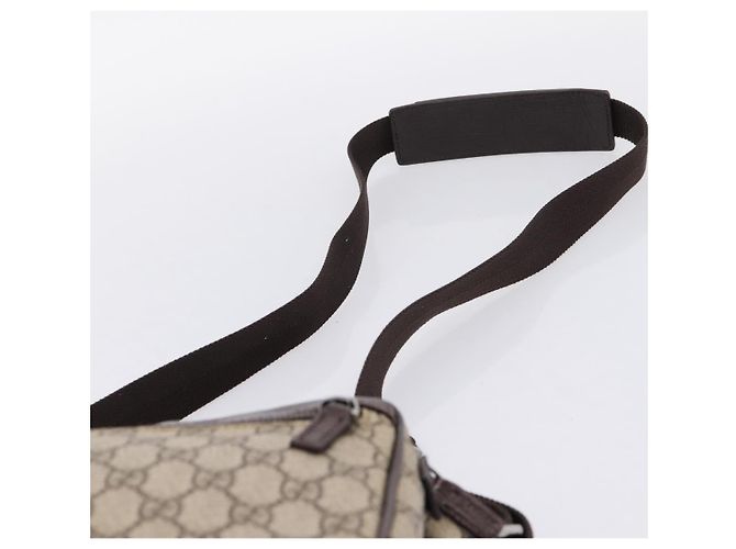 Borsa a Tracolla GUCCI GG Supreme PVC Beige Silver 114531 Auth 206613 Argento - vista 8