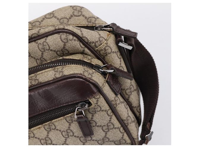 Borsa a Tracolla GUCCI GG Supreme PVC Beige Silver 114531 Auth 206613 Argento - vista 9