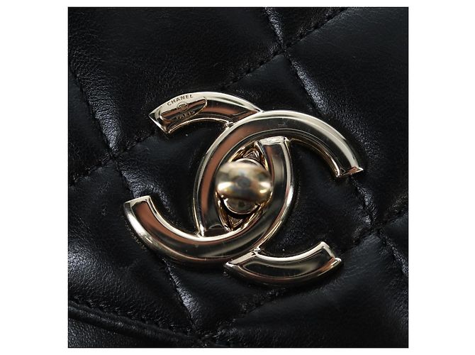 Borsa CHANEL Matelasse Trendy CC in pelle d'agnello 2way Nero Oro CC Auth 206325SV D'oro - vista 21