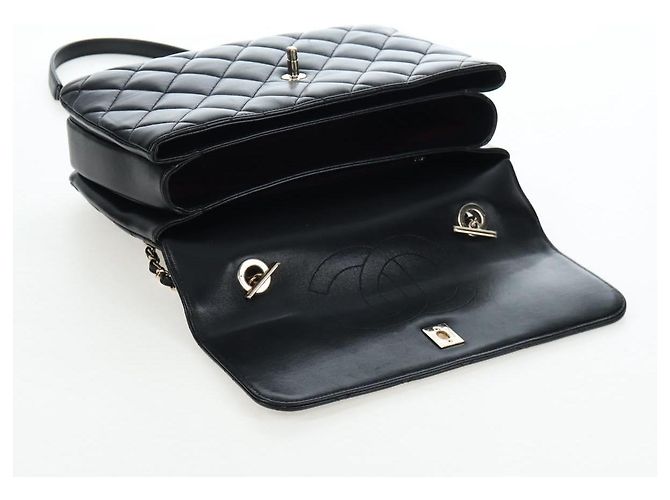 Borsa CHANEL Matelasse Trendy CC in pelle d'agnello 2way Nero Oro CC Auth 206325SV D'oro - vista 24