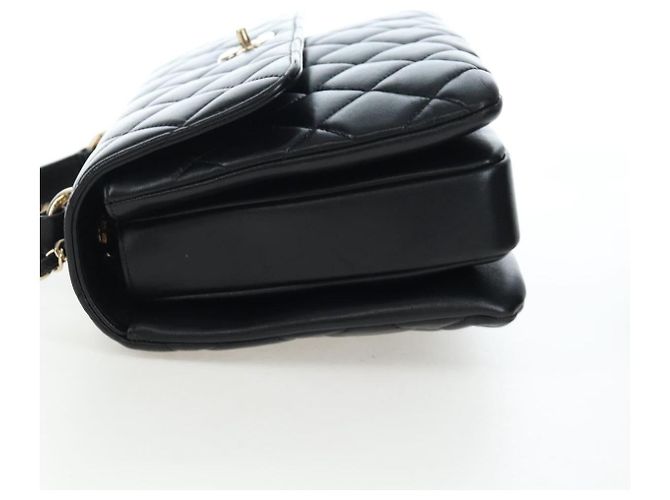 Borsa CHANEL Matelasse Trendy CC in pelle d'agnello 2way Nero Oro CC Auth 206325SV D'oro - vista 3