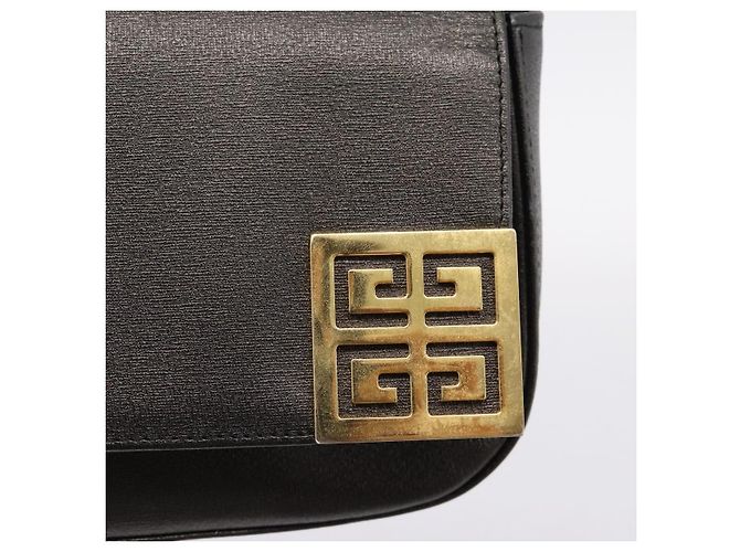 GIVENCHY Shoulder Bag Leather Black Gold Auth 205350A Golden - view 17