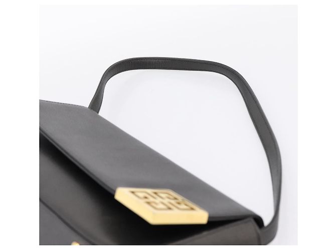 GIVENCHY Shoulder Bag Leather Black Gold Auth 205350A Golden - view 8