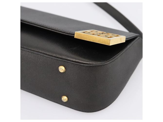 GIVENCHY Shoulder Bag Leather Black Gold Auth 205350A Golden - view 9