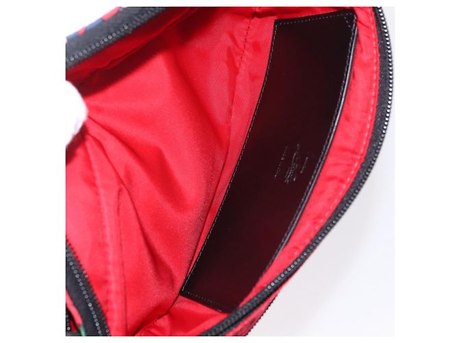 Borsello da vita Christian Louboutin Canvas Black Silver Auth 206397M Nero Argento - vista 11