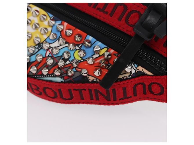 Borsello da vita Christian Louboutin Canvas Black Silver Auth 206397M Nero Argento - vista 18