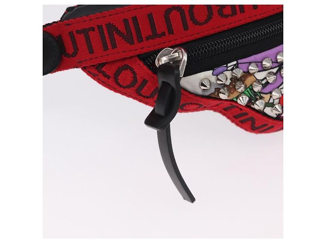 Borsello da vita Christian Louboutin Canvas Black Silver Auth 206397M Nero Argento - vista 21