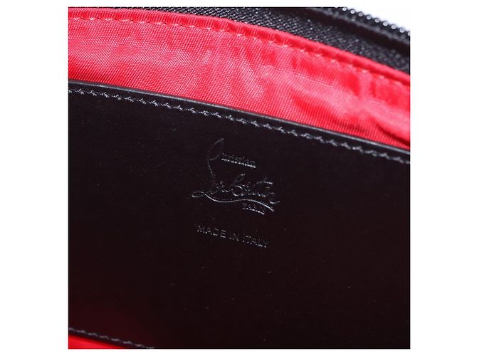 Borsello da vita Christian Louboutin Canvas Black Silver Auth 206397M Nero Argento - vista 22