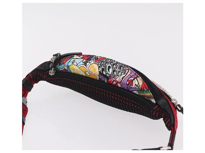 Borsello da vita Christian Louboutin Canvas Black Silver Auth 206397M Nero Argento - vista 6