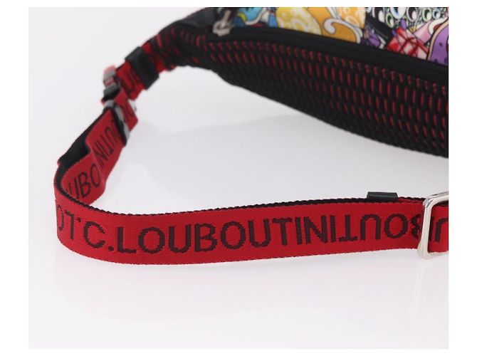 Borsello da vita Christian Louboutin Canvas Black Silver Auth 206397M Nero Argento - vista 7