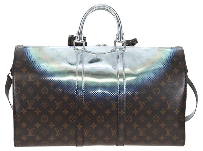 LOUIS VUITTON Metallic Nebula Keepall Bandouliere 50 M23118 Auth mr2940SM Plata Monograma - vista 2