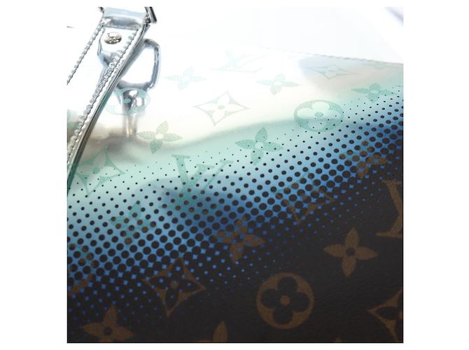 LOUIS VUITTON Metallic Nebula Keepall Bandouliere 50 M23118 Auth mr2940SM Plata Monograma - vista 23