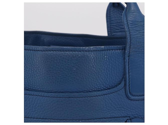 Saco Tote Miu Miu Couro Azul Ouro Auth 206248A Dourado - vista 4