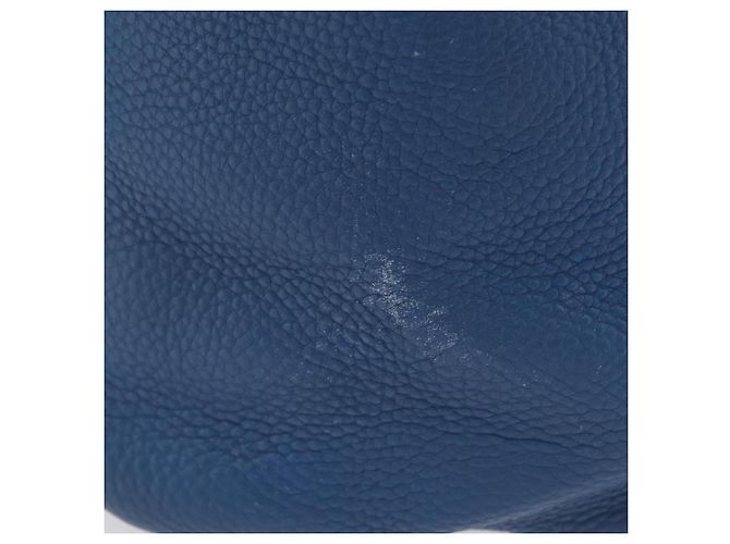 Saco Tote Miu Miu Couro Azul Ouro Auth 206248A Dourado - vista 6
