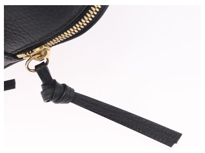 Borsa a tracolla GUCCI Snake in pelle nera e oro 453565 Auth ka6449V Nero - vista 10