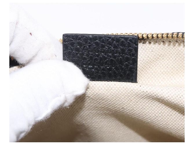 Borsa a tracolla GUCCI Snake in pelle nera e oro 453565 Auth ka6449V Nero - vista 12