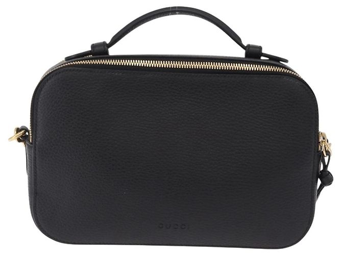 Borsa a tracolla GUCCI Snake in pelle nera e oro 453565 Auth ka6449V Nero - vista 2
