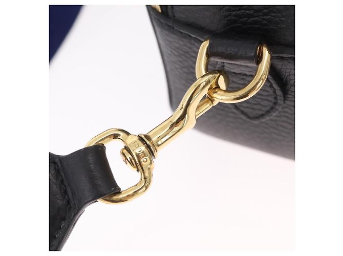 Borsa a tracolla GUCCI Snake in pelle nera e oro 453565 Auth ka6449V Nero - vista 20