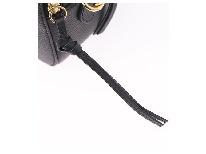 Borsa a tracolla GUCCI Snake in pelle nera e oro 453565 Auth ka6449V Nero - vista 21