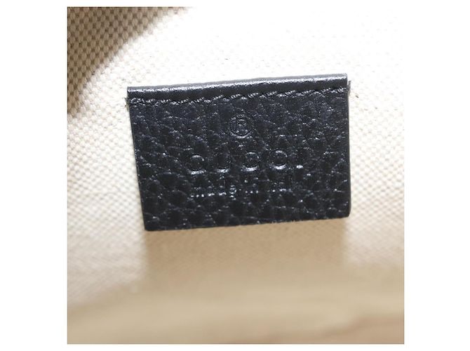 Borsa a tracolla GUCCI Snake in pelle nera e oro 453565 Auth ka6449V Nero - vista 22
