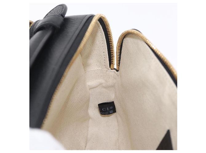 Borsa a tracolla GUCCI Snake in pelle nera e oro 453565 Auth ka6449V Nero - vista 24