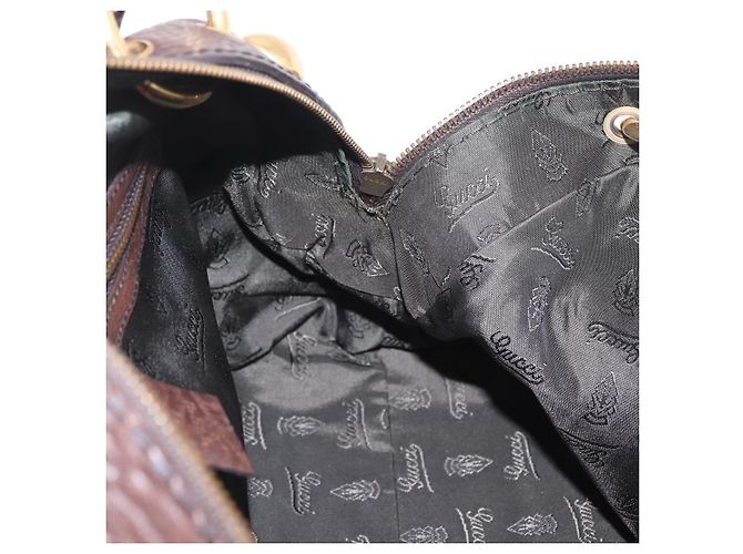 Sac à main GUCCI Histeria en cuir noir et or 209600 Auth 206458 Doré - vue 19