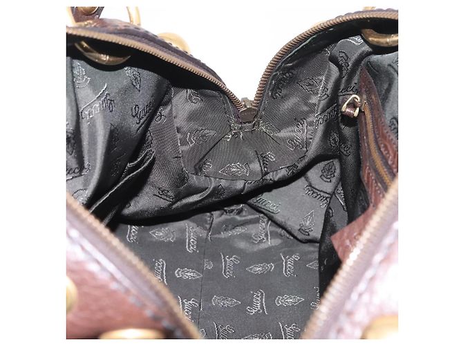 Sac à main GUCCI Histeria en cuir noir et or 209600 Auth 206458 Doré - vue 20