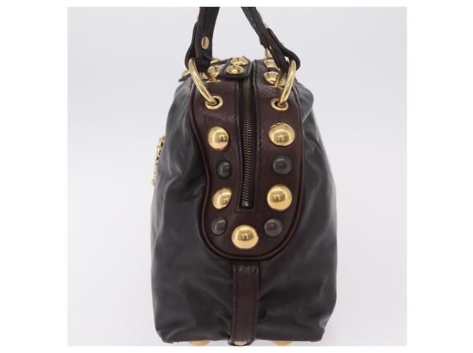 Sac à main GUCCI Histeria en cuir noir et or 209600 Auth 206458 Doré - vue 3