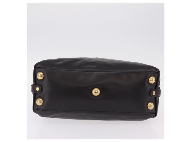 Sac à main GUCCI Histeria en cuir noir et or 209600 Auth 206458 Doré - vue 5