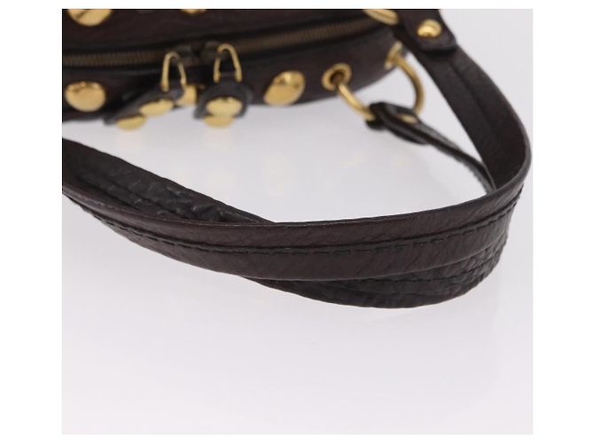 Sac à main GUCCI Histeria en cuir noir et or 209600 Auth 206458 Doré - vue 7