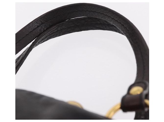 Sac à main GUCCI Histeria en cuir noir et or 209600 Auth 206458 Doré - vue 8