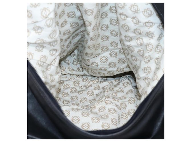 LOEWE Schultertasche aus Leder Schwarz Goldfarben Auth ka6432V - Ansicht 11