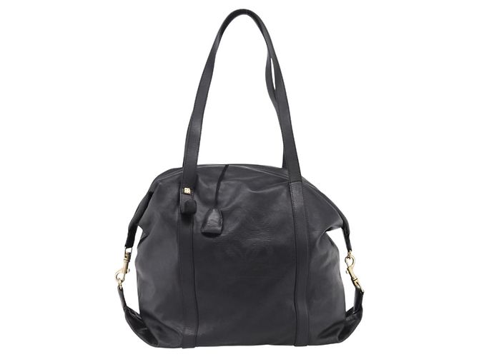 LOEWE Schultertasche aus Leder Schwarz Goldfarben Auth ka6432V - Ansicht 13