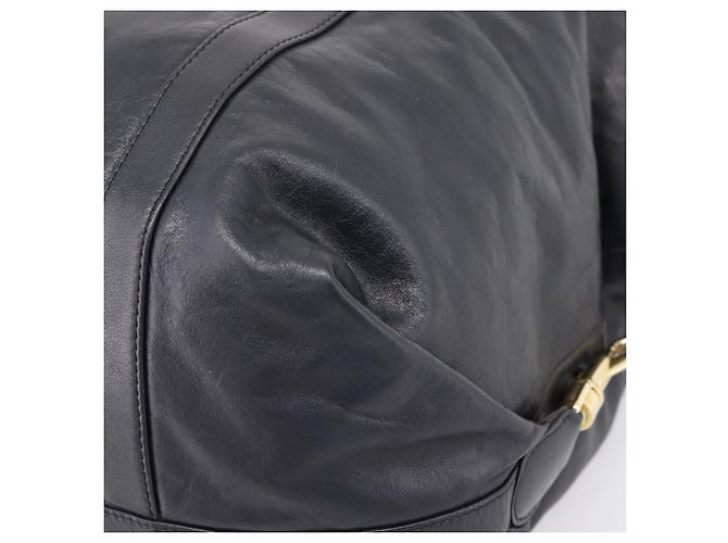 LOEWE Schultertasche aus Leder Schwarz Goldfarben Auth ka6432V - Ansicht 15