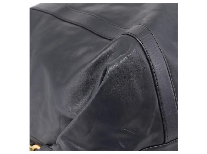 LOEWE Schultertasche aus Leder Schwarz Goldfarben Auth ka6432V - Ansicht 16