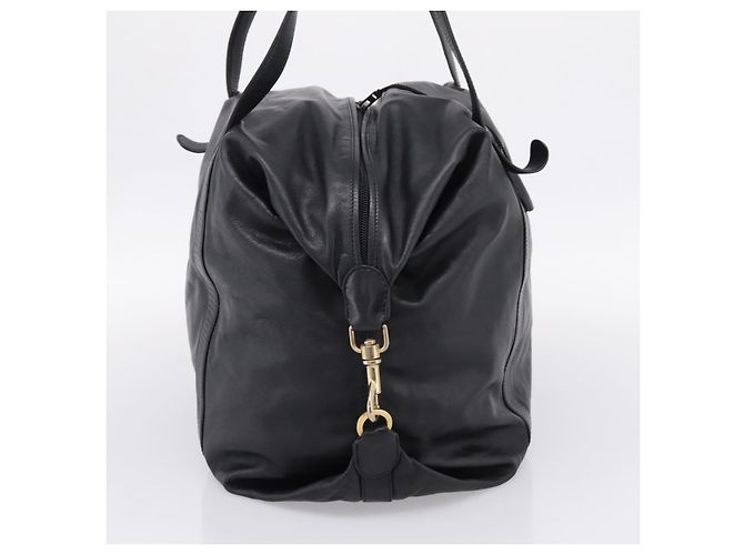 LOEWE Schultertasche aus Leder Schwarz Goldfarben Auth ka6432V - Ansicht 3
