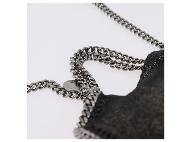 Stella Mc Cartney Stella McCartney Falabella Chain Hand Bag Polyester 2way Black Auth ka6425A Nero Argento - vista 14