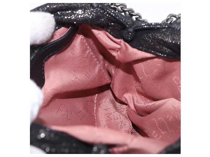 Stella Mc Cartney Stella McCartney Falabella Chain Hand Bag Polyester 2way Black Auth ka6425A Nero Argento - vista 22