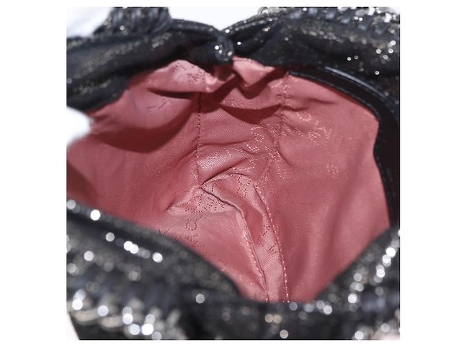 Stella Mc Cartney Stella McCartney Falabella Chain Hand Bag Polyester 2way Black Auth ka6425A Nero Argento - vista 23