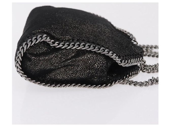 Stella Mc Cartney Stella McCartney Falabella Chain Hand Bag Polyester 2way Black Auth ka6425A Nero Argento - vista 3
